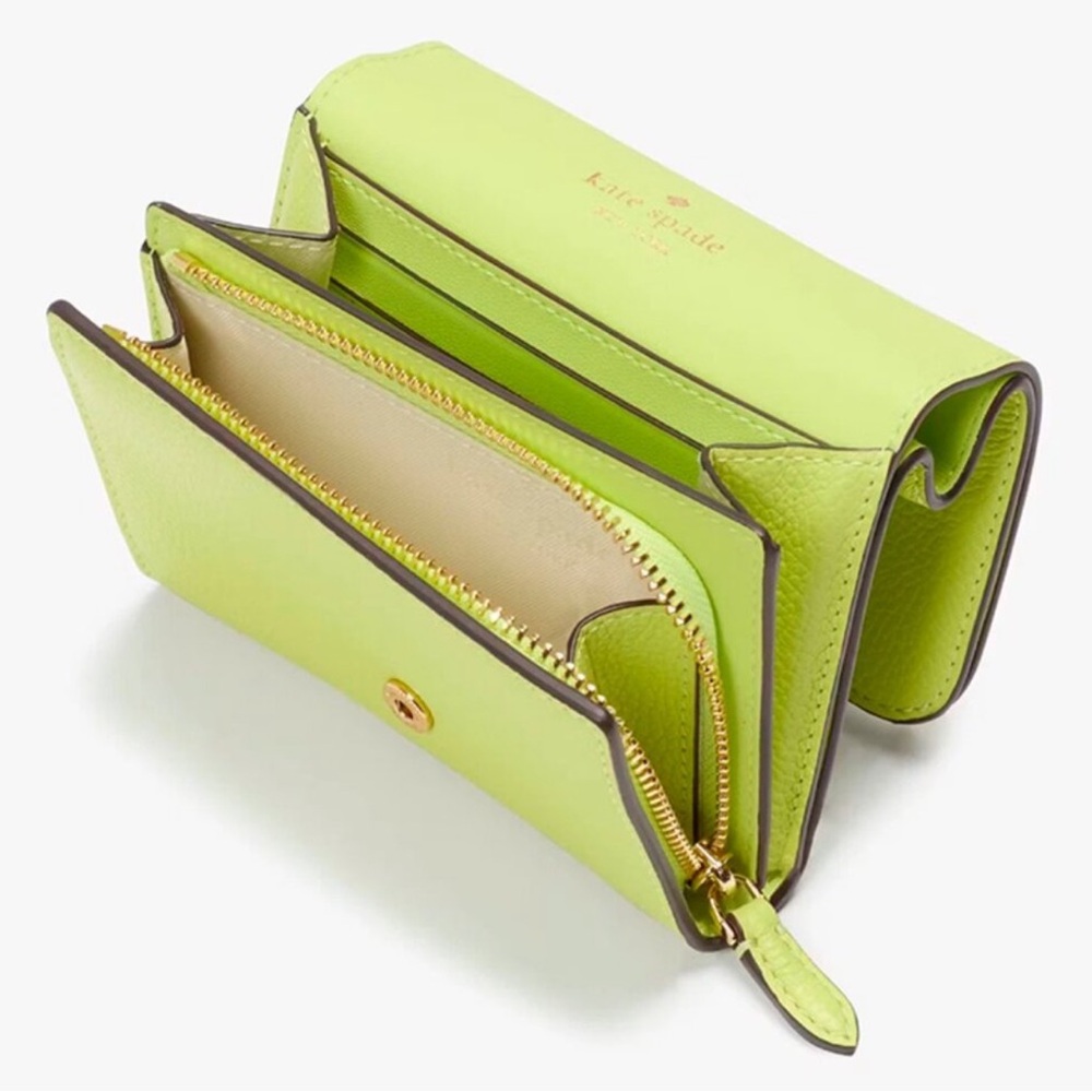 Kate Spade Kayla L-zip wallet in color Lime slushy - Picture 2 of 9